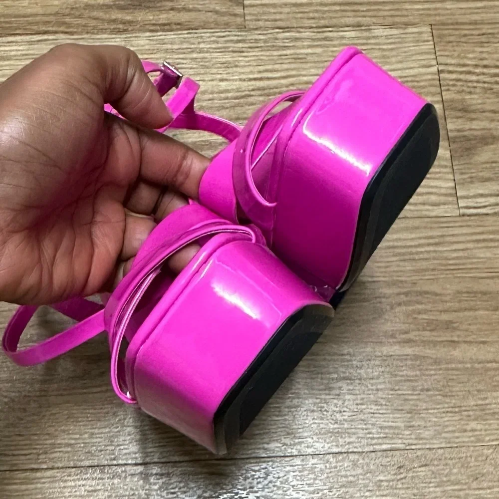 ZARA Block Heels Platform pink Sandals